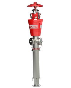 Fallmantel-Hydrant R1 DN 100 aus nichtrostendem Stahl mit Sollbruchstelle