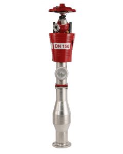 Hawle R1-Fallmantel-Hydrant DN 150 aus nichtrostendem Stahl mit Sollbruchstelle
